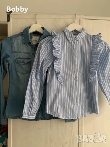 Дънкова риза и риза на райе 9-10 год.