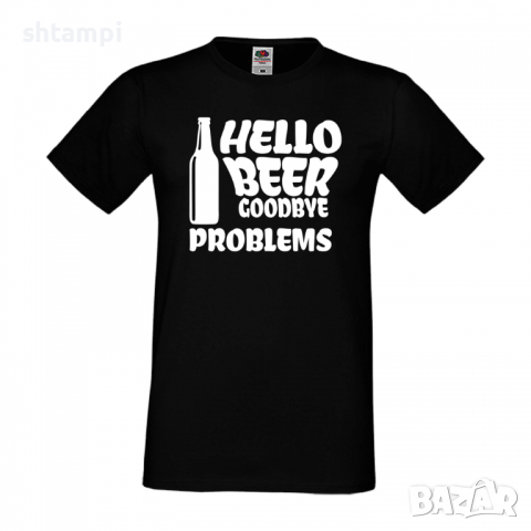 Мъжка тениска Hello Beer Goodbye Problems,Бира,Бирфест,Beerfest,Подарък,Изненада,Рожден Ден, снимка 10 - Тениски - 36377889