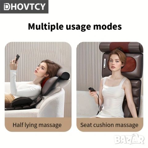 Електрическа Шиацу Масажна Подложка за Цялото Тяло Масаж за Врат, Гръб, Кръст и Крака у Дома Dhovtcy, снимка 8 - Друга електроника - 53142538