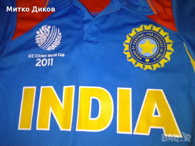 Индия тениска крикет № 10 2011 година световна купа размер М, снимка 2 - Други спортове - 28006661