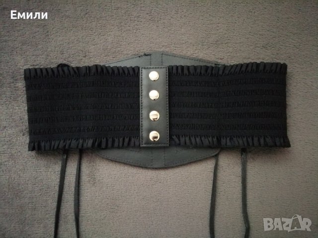 Корсет колан от еко кожа с дантела, връзки и катарами , снимка 9 - Корсети, бюстиета, топове - 38912009