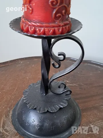 метален свещник с декоративна свещ   19/1, снимка 3 - Антикварни и старинни предмети - 49036601