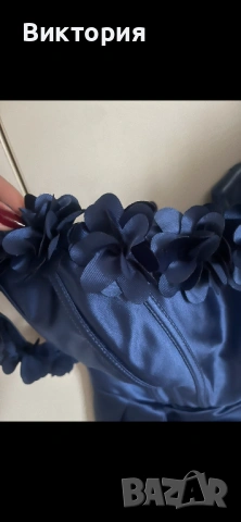 Тъмносиня абитуриентска рокля , снимка 2 - Рокли - 53527940