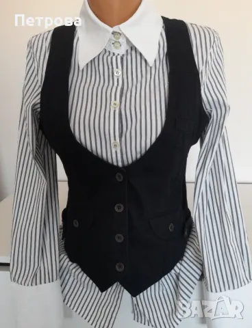 Дамски черен елегантен елек