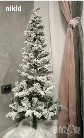 Елха Заскрежена заснежени бели връхчета заснежен ефект, снимка 2 - Декорация за дома - 52713567