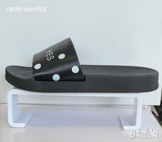 Дамски чехли в черен цвят, модел Москино, снимка 3 - Чехли - 37337878