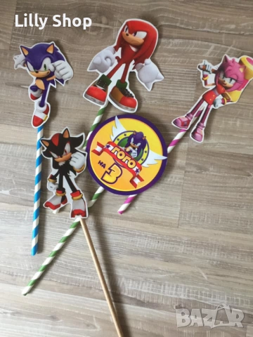 Покани, банер за рожден ден, Соник  / Sonic, снимка 6 - Декорация - 53186785