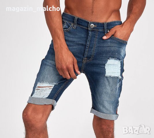 МЪЖКИ КЪСИ ДЪНКИ – Asylum Union Taped Distressed Denim Short; размери: W30 и W32, снимка 5 - Къси панталони - 27725157
