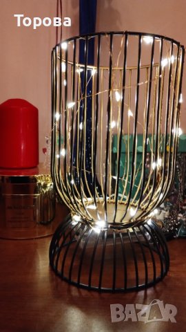 Метален свещник светещ, снимка 3 - Декорация за дома - 43620765