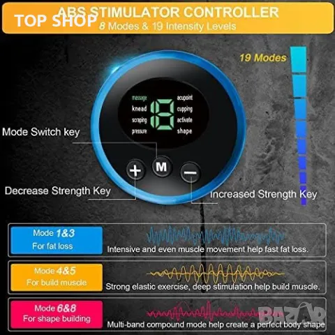 Нов Мускулен стимулатор Тренажор за коремни мускули Спорт ABS колан, снимка 2 - Фитнес уреди - 49919385