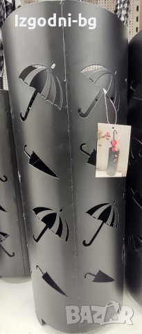 Черна метална стойка за чадъри, снимка 1 - Декорация за дома - 43929717