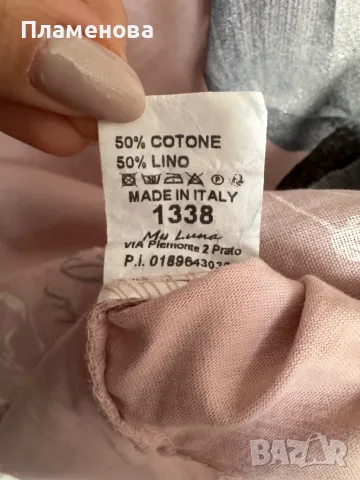 Блуза с къс ръкав от памук и лен S/M, снимка 7 - Тениски - 40879259