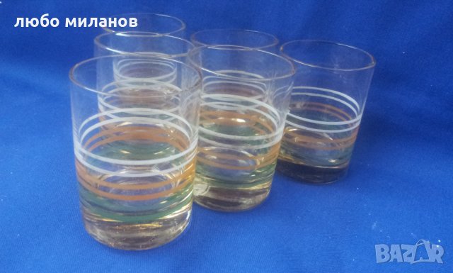 Ретро чашки за концентрат, цветни кантове 6 бр, снимка 4 - Колекции - 34807904