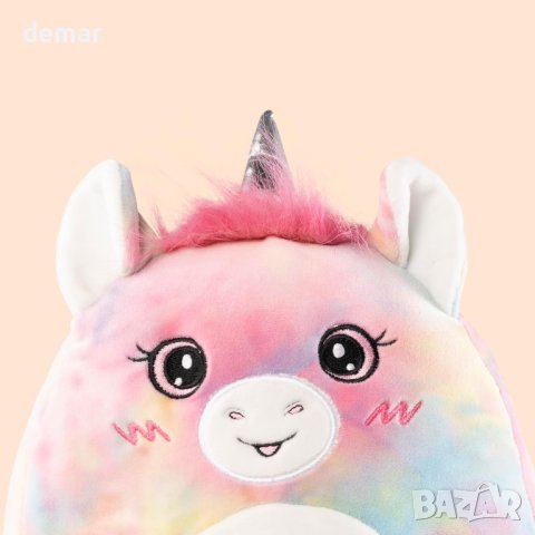 Плюшена мека играчка еднорог за бебета, 20 см, розово BARNSHENN SOULFUL EXPLORING, снимка 2 - Плюшени играчки - 43940273