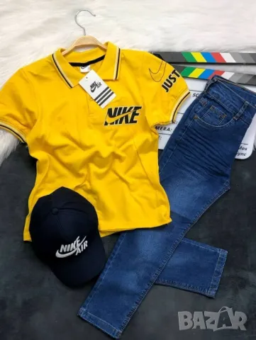 детски комплект nike тениска, дънки и шапка с козирка 