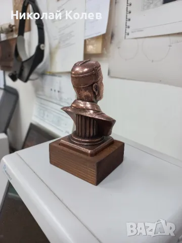 Статуетка-сувенир "бюст на Бенито Мусолини".Медна галванопластика., снимка 2 - Колекции - 48958060