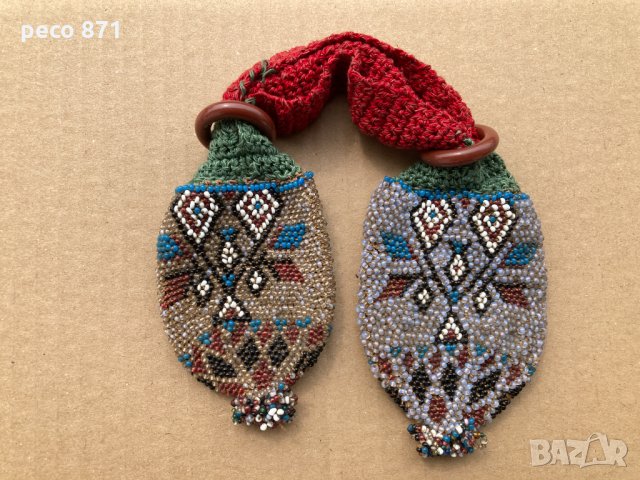 Стара кесия с мъниста пунгия, снимка 5 - Други ценни предмети - 32374778