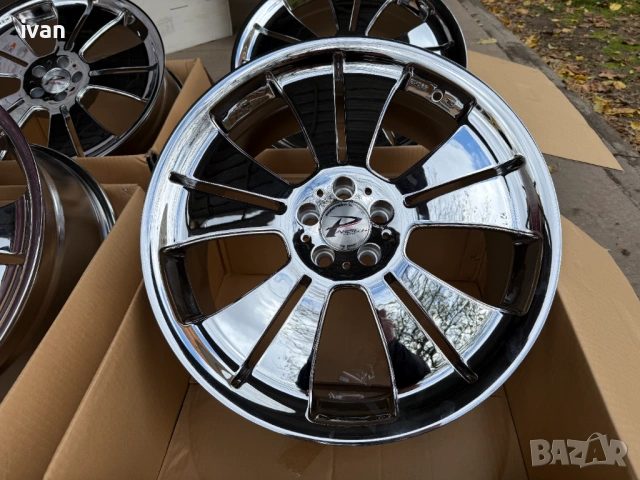 4 бр. чисто нови алуминиеви джанти PHANTOM CHROME 19 цола 5x100 , централен отвор 73.1 , ET40, 8J, снимка 2 - Гуми и джанти - 53050723