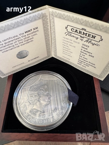 Сребърна монета 2oz., снимка 3 - Нумизматика и бонистика - 52105953