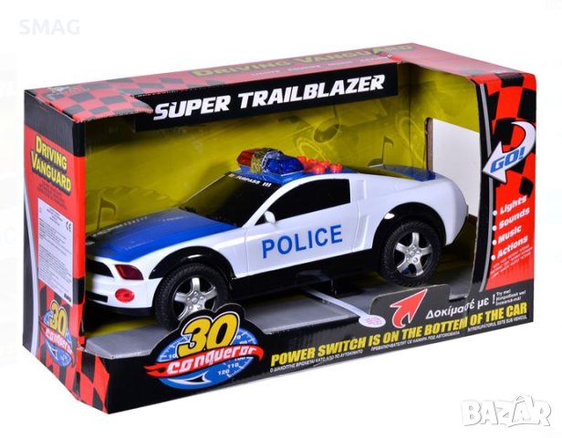Полицейска кола със звук и светлина 30см