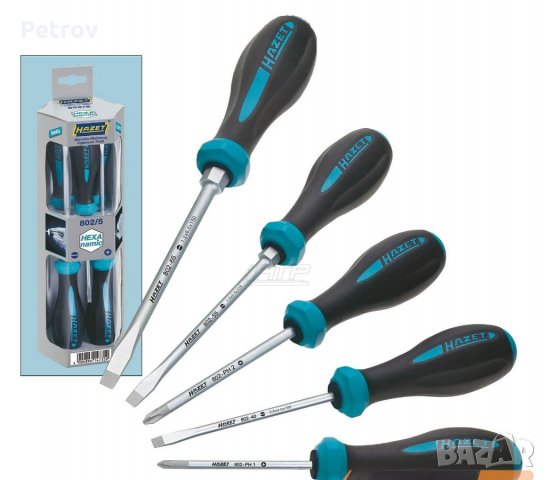 HAZET 802/5 HEXAnamic - 5 бр. Profi ТОП Отверки !!!ORIGINAL HAZET-MADE IN GERMANY!!!внос DEUTSCHLAND, снимка 2 - Отвертки - 26518071
