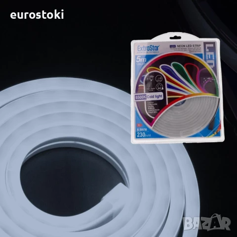EXTRASTAR LED водоустойчива лента неонова 5 метра 12V 120 светодиода 8.5W/M IP65, гъвкава, снимка 6 - Лед осветление - 51091302