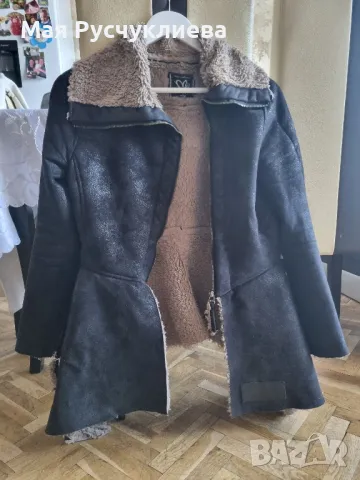 Тъмно кафяво кожено палтенце, снимка 2 - Якета - 47850628