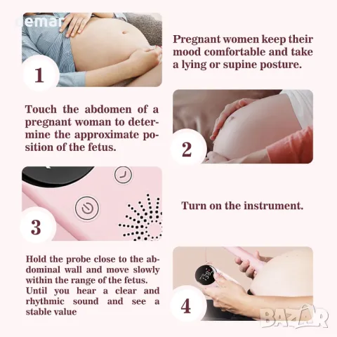 Интелигентен и чувствителен запис на сърдечни тонове за бременни, преносим сърдечен записвач, снимка 6 - Други - 50268055