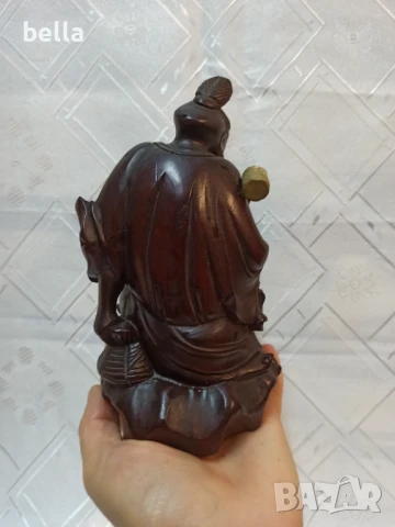 Стара махагонова пластика Хонг Конг ,в прекрасно запазен вид уникална детайлна изработка ., снимка 5 - Антикварни и старинни предмети - 50625514