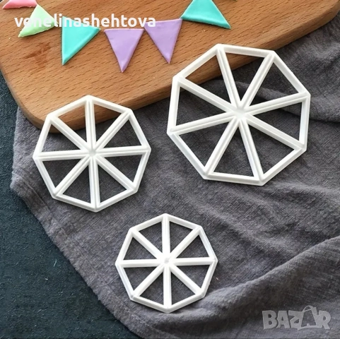 Триъгълник триъгълници различни размери резци резец фондан декорация торта мъфини, снимка 4 - Други - 52874482