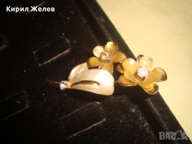 ПОЗЛАТЕНА СТАРА СКЪПОЦЕННА БРОШКА - ЦВЕТЕ ЕМАЙЛИРАНА 22888, снимка 7 - Антикварни и старинни предмети - 33350469