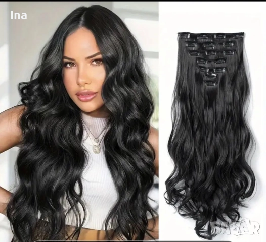 Екстеншън черен, снимка 2 - Аксесоари за коса - 51759667