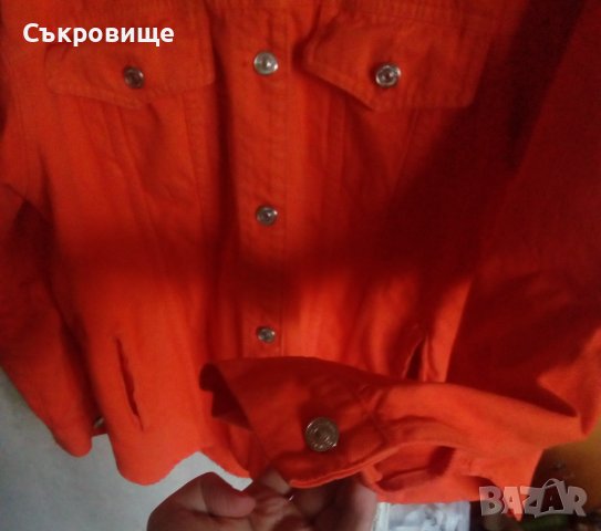 Оранжево мъжко дънково яке деним става и за дамско, снимка 10 - Якета - 38916306