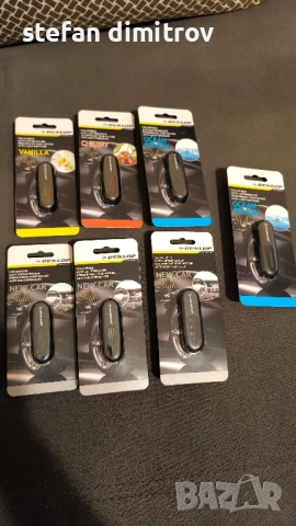 Dunlop - Освежител за въздух за кола 2.8 мл (череша, ванилия ,океански пръски , нова кола 