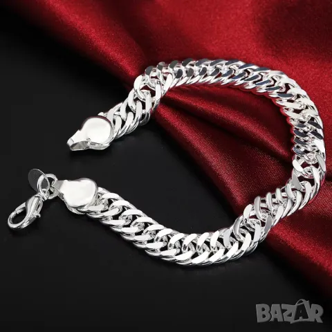 Масивна сребърна гривна, снимка 4 - Гривни - 48483333