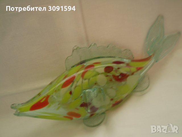 Стара фигура на риба многоцветно стъкло, снимка 5 - Антикварни и старинни предмети - 36913273