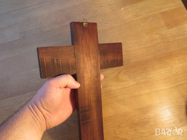 Стар кръст разпятие Христово, Исус Христос 30 х 20см бог религия, снимка 4 - Други ценни предмети - 35333930