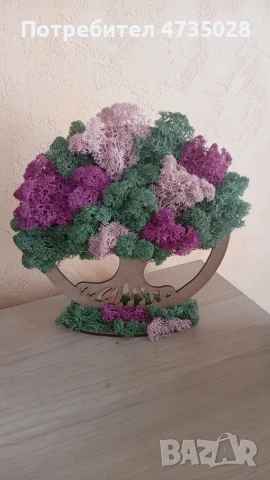 Дърво на живота на стойка от скандинавски мъх , снимка 5 - Декорация за дома - 53446010