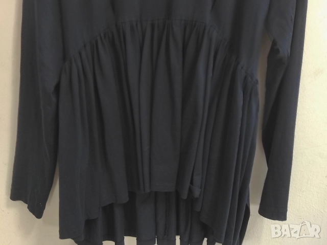 Страхотна винтидж туника Yves Saint Laurent Rive Gauche в тъмносин цвят. Размер: M, снимка 4 - Блузи с дълъг ръкав и пуловери - 51618580