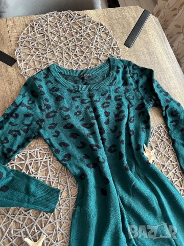 Зелена плетена рокля, снимка 2 - Рокли - 43410354
