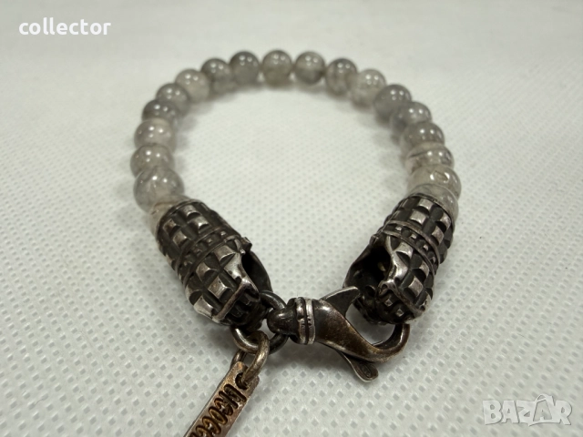 Сребърна гривна с Турмалинов кварц - Emanuele Bicocchi. №7787, снимка 2 - Гривни - 52882657