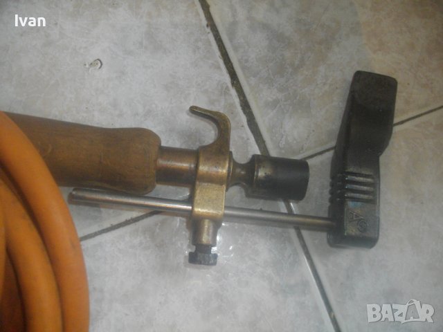 Немска Газова Горелка С Поялник-С Бутилка/Маркуч/Вентил Клапан/-Старо Качество-Отлична-Масивна, снимка 6 - Поялници и запояване - 44081627