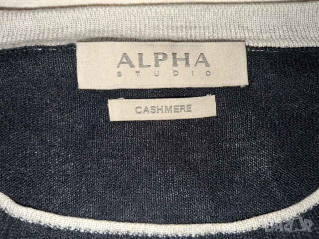 Alpha Studio Silk And Cashmere Crewneck Sweater (М) мъжки пуловер от коприна и кашмир, снимка 3 - Пуловери - 53128316