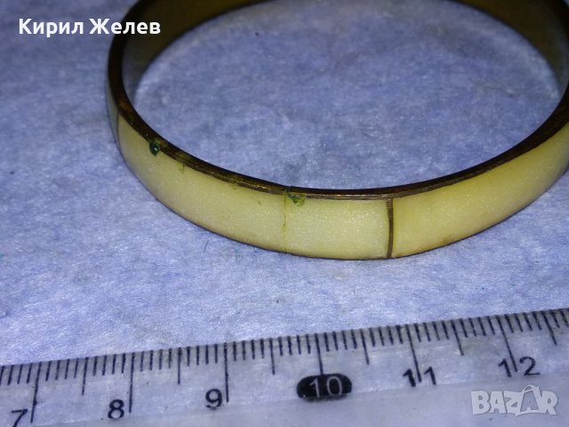 СТАРА БРОНЗОВА ТРАДИЦИОННА РЕТРО ГРИВНА с ШЛИФОВАН ПЕРЛЕН ЯСПИС РЪЧНА БИЖУТЕРСКА РАБОТА 37973, снимка 14 - Антикварни и старинни предмети - 40856347