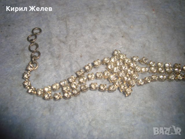 МНОГО КРАСИВА ПОСРЕБРЕНА СКЪПОЦЕННА ВИНТИДЖ АРТ ГРИВНА с ЮВЕЛИРНО ФАСЕТИРАНИ КРИСТАЛИ 28018, снимка 5 - Гривни - 37026983