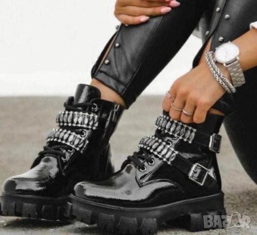 Дамски боти с камъни, снимка 4 - Дамски боти - 52384782