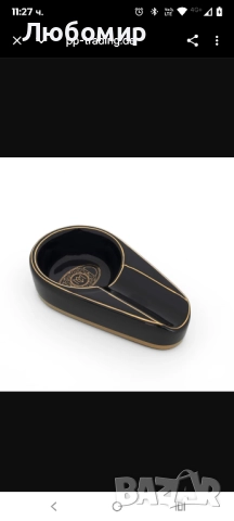 Пепелник за пури, керамичен, черен – „The One“ от Mondo Cigar , снимка 6 - Други ценни предмети - 52489753