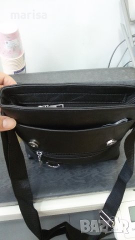 Мъжка чанта с капак Jeep, екокожа, черна, за през рамо - 281281, снимка 3 - Чанти - 37195157