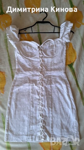 къса рокля памук Zara xs 24, снимка 1