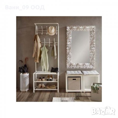 185 см Стоманена закачалка с етажерка за обувки, снимка 4 - Закачалки - 33491590